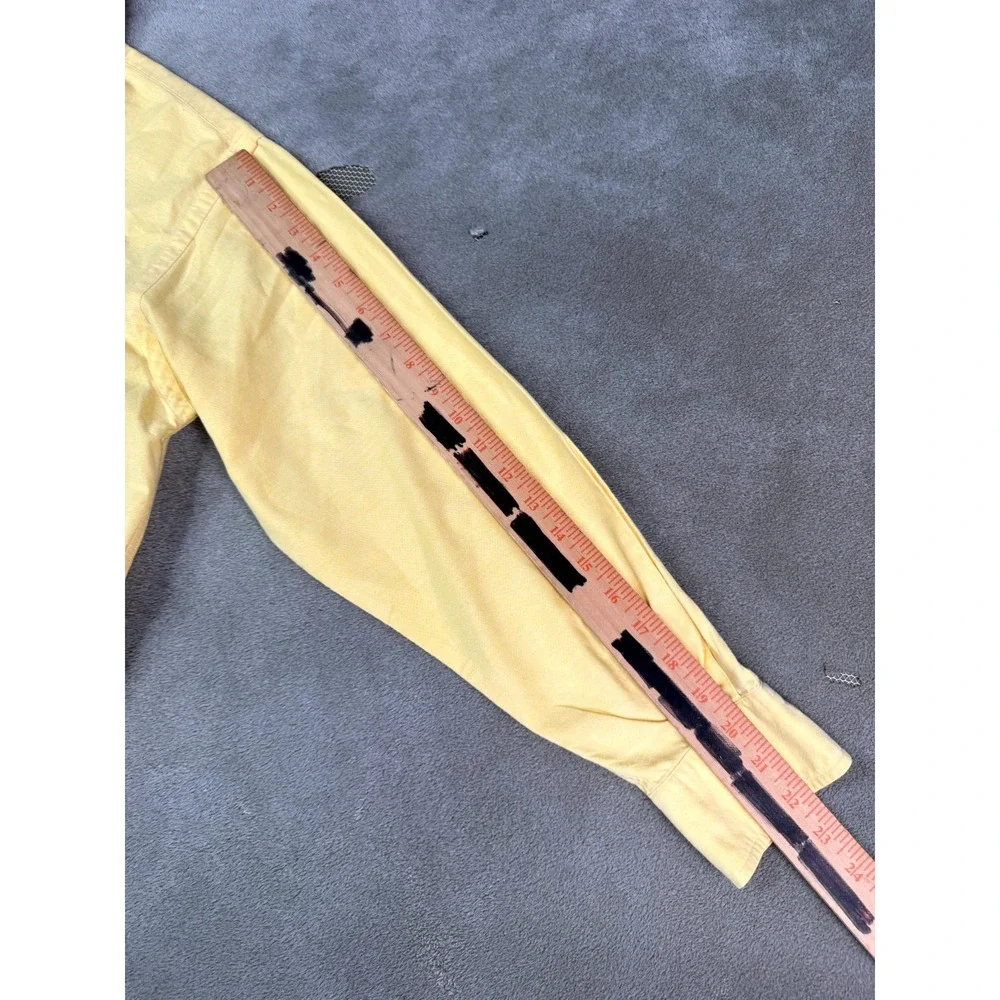 Vintage Ralph Lauren Shirt Boys 8 Yellow Cotton Pony Logo Casual Button Down